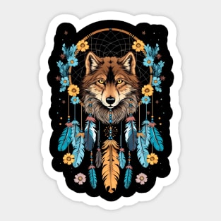 Wolf Head Dream Catcher 2 Sticker